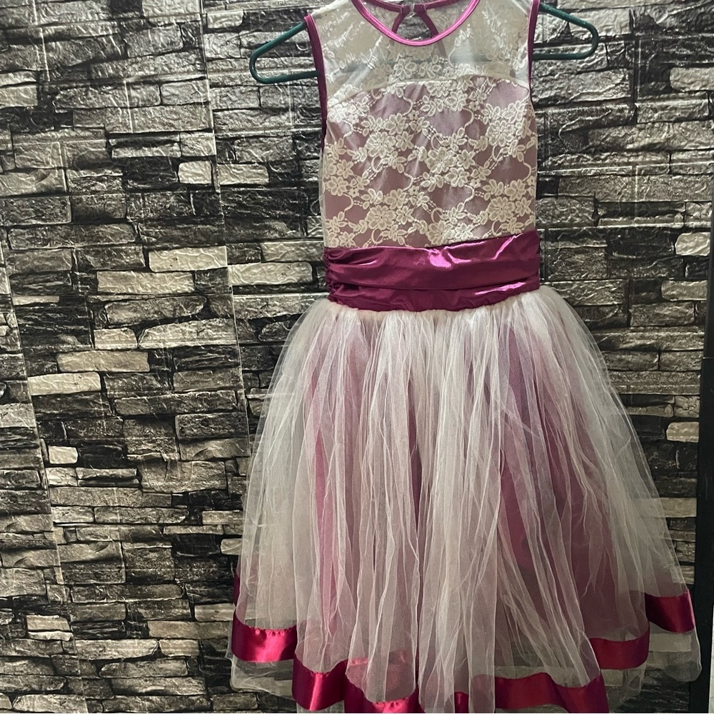 Girls 10 12 Large Christmas Holiday Dance Lace Tulle Satin Dress! Weissman